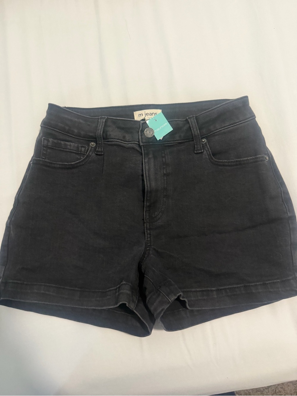 Maurices Black High-Rise Jean Shorts Sz 6 NWT